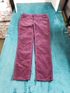 Talbots Jeans Size 2 Petite Womens Red Stretch Pant Corduroy High Rise Straight